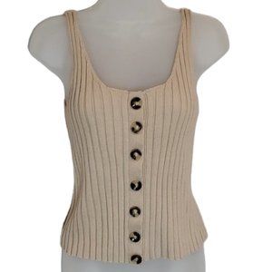 Francescas ALYA Knit Sweater Button FrontTank SZ M